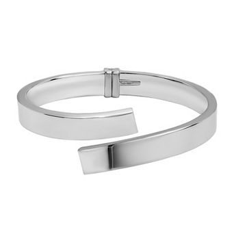 Argento Forte Sterling Silver Hinged Bypass Bangle Bracelet