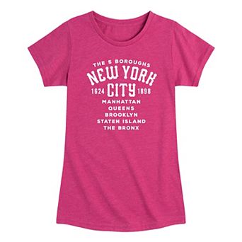 Girls 7-16 New York City Boroughs Graphic Tee