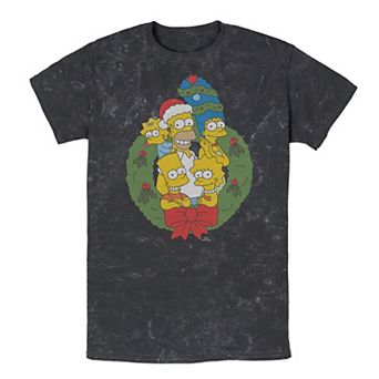 Men's The Simpsons Family Christmas Wreath Tee