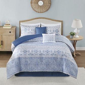 Madison Park Noa 6 pc Comforter Set With Shams and Throw Pillows