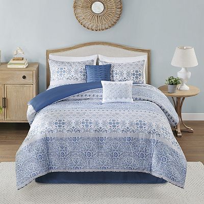 Madison Park King / store California 6 Piece Duvet Cover Set Navy Finish MP12-2211