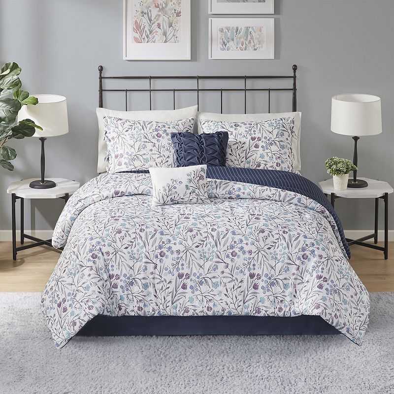 Madison Park Candice 6-Piece Reversible Comforter Set With Shams and Decora