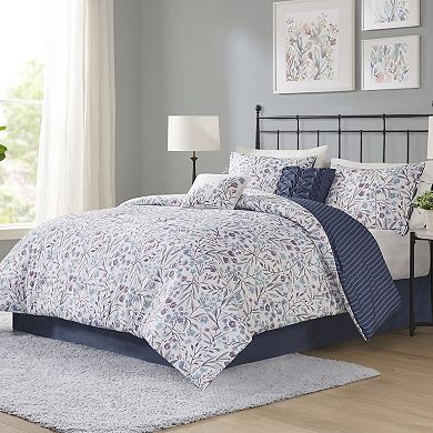 Madison Park Candice 6-Piece Reversible Comforter Set With Shams and Decorative Pillows
