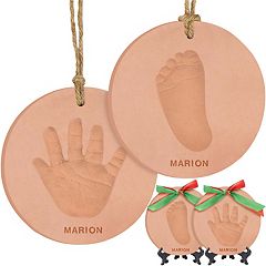 KeaBabies Duo Baby Hand and Footprint Kit, Baby Handprint Kit, Newborn Photo Frame, Baby Keepsake for New Mom - Cloud Gray