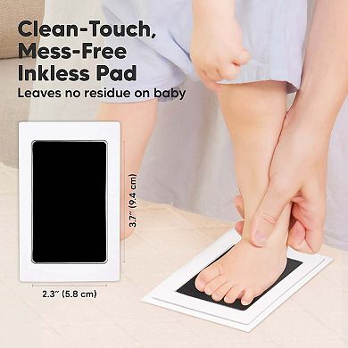 Keababies 2pk Inkless Ink Pad For Baby Hand And Footprint Kit, Clean Touch Dog Paw, Nose Print Kit