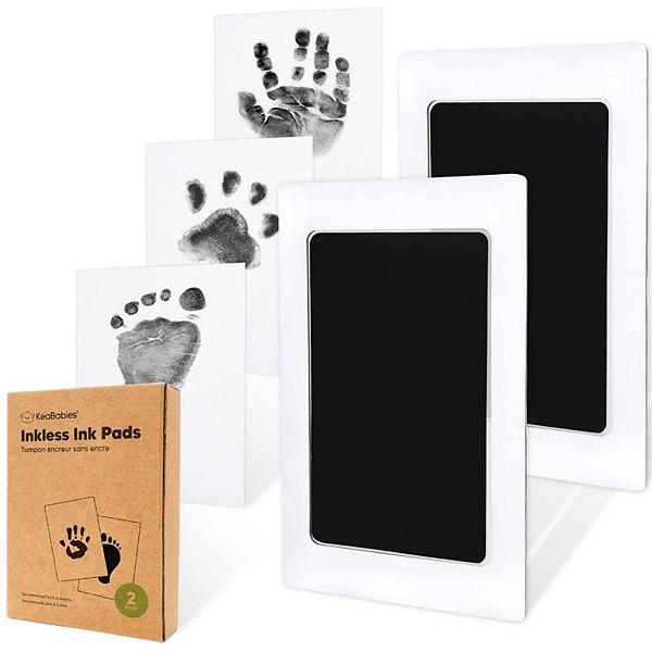 KeaBabies 2pk Inkless Ink Pad for Baby Hand and Footprint Kit, Clean Touch  Dog Paw, Dog Nose Print Kit, Baby & Pet Safe