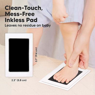 Keababies 4pk Inkless Ink Pad For Baby Hand And Footprint Kit, Clean Touch Dog Paw, Nose Print Kit