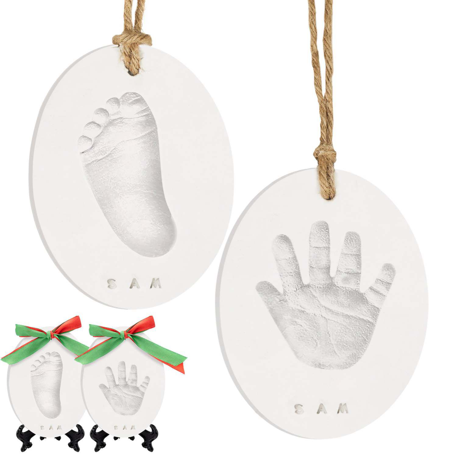 ZXT-parts 9x7 Baby Picture Frames Handprint and Footprint Kit. Photo Frame for Newborn. Opening 4.7x3.1 inch. White.