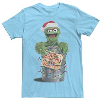 Men's Sesame Street Holidays Christmas Lights Grouch Tee