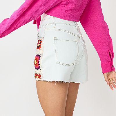 Juniors' SO® Denim Crochet Shorts