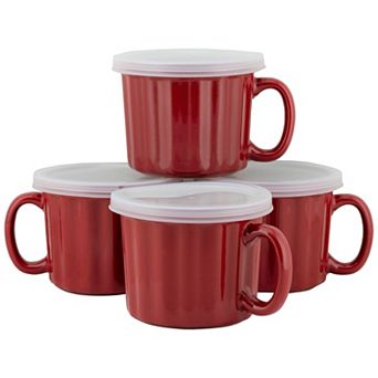 10 Strawberry Street 4 pc Soup Mug with Lid Set