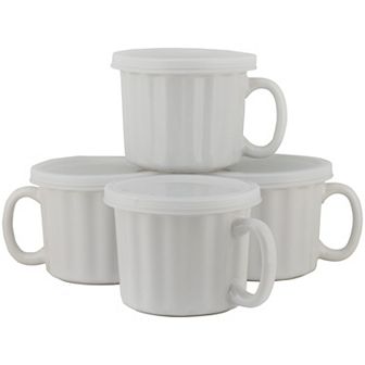 10 Strawberry Street 4 pc Soup Mug with Lid Set