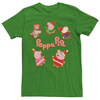 Men's Peppa Pig Tv Up Holidays Family Gingerbread George Tee