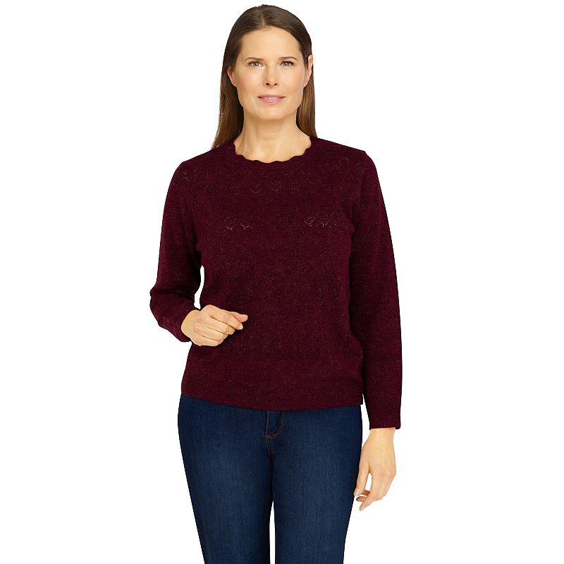 Womens Alfred Dunner Classics Cashmelon Sweater, Size: XL, Light Red