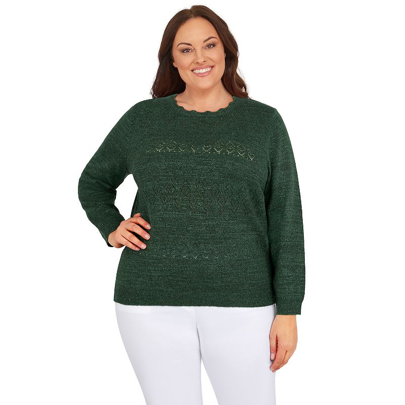 Plus Size Alfred Dunner Classics Cashmelon Sweater, Womens, Size: 2XL, Gre