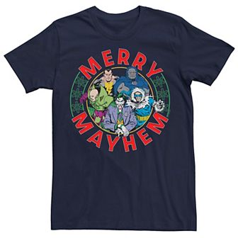 Men's Justice League Merry Mayhem Circular Logo Tee