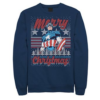 Men's Marvel Capitan America Merry Christmas Ugly Sweater Sweatshirt