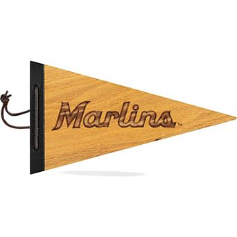 Miami Marlins 7" x 12" Wood Pennant
