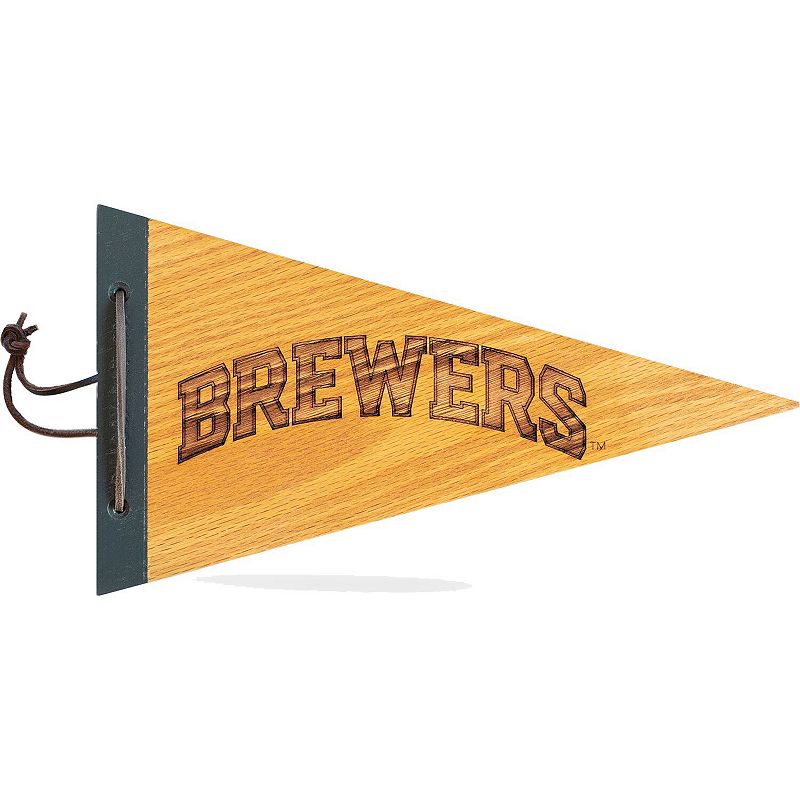 Milwaukee Brewers 7 x 12 Wood Pennant, Multicolor
