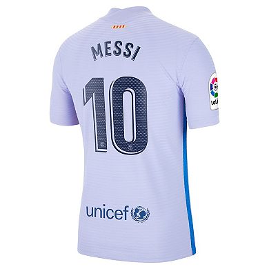 Men's Nike Lionel Messi Purple Barcelona 2021/22 Away Match Authentic ...