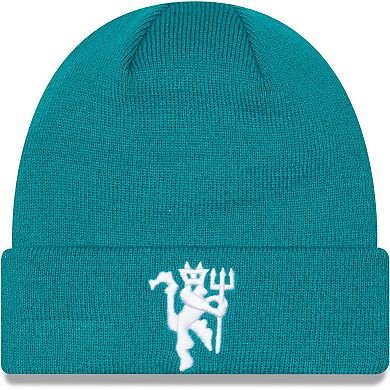 Men's New Era Turquoise Manchester United Seasonal Cuffed Knit Hat