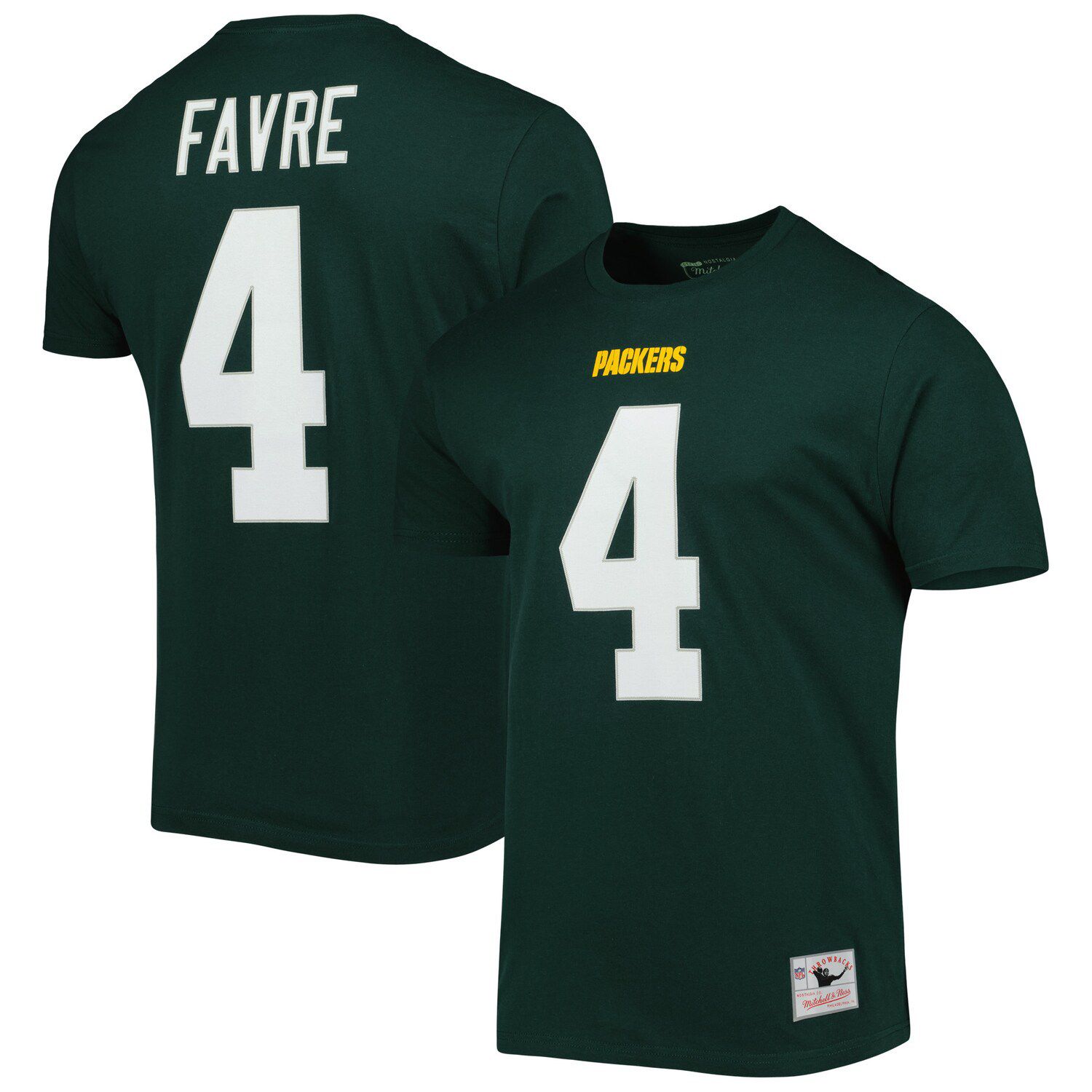 Youth Mitchell & Ness Brett Favre Green Green Bay Packers Retired Retro  Player Name & Number