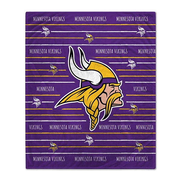 NFL Minnesota Vikings Helmet Stripes Flannel Fleece Blanket