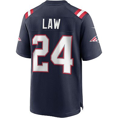 Men's Nike Ty Law Navy New England Patriots Game Retired Player Jersey