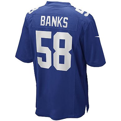 Men's Nike Carl Banks Royal New York Giants Game Retired Player Jersey