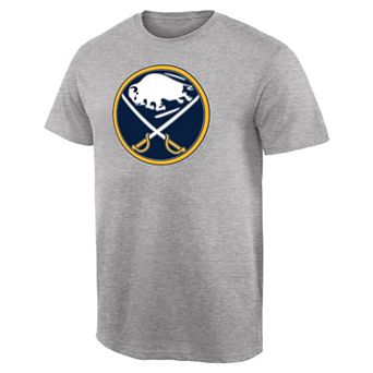 Men's Ash Buffalo Sabres Team Primary Logo T-Shirt