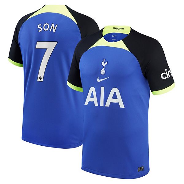Men's Nike Son Heung-min Blue Tottenham Hotspur 2022/23 Away Breathe Stadium Replica Player Jersey, Size: XL
