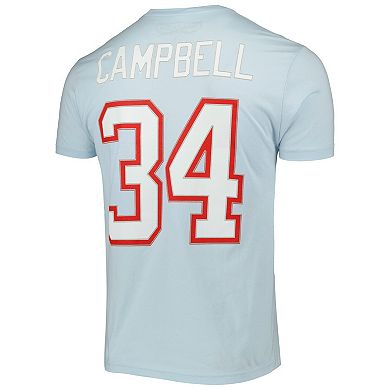 Men's Mitchell & Ness Earl Campbell Light Blue Houston Oilers Retired Player Logo Name & Number T-Shirt