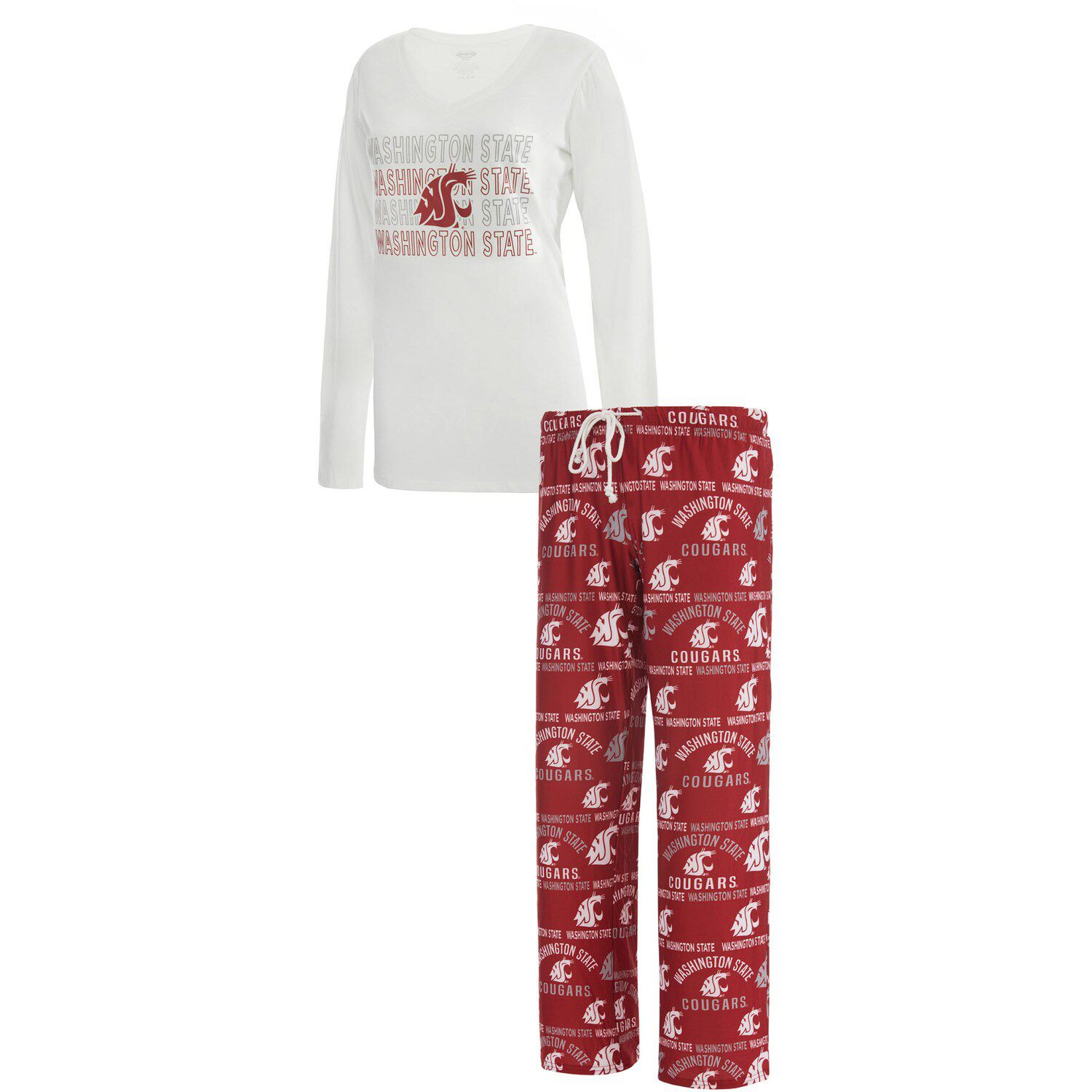 Youth Colosseum Crimson/White Washington State Cougars Football T-Shirt and  Pants Set