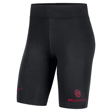 Women's Nike Black Oklahoma Sooners Essential Tri-Blend Bike Shorts