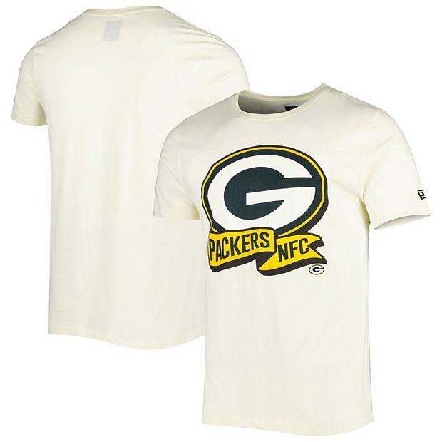 Men s New Era Cream Green Bay Packers Sideline Chrome T Shirt