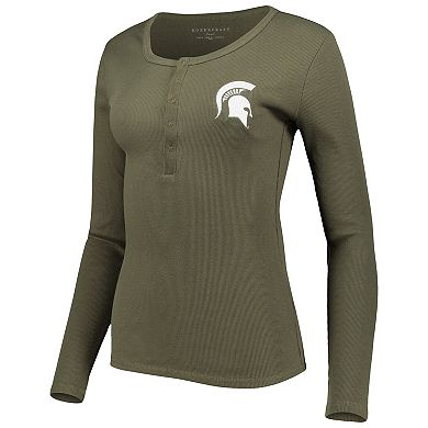 Women's Green Michigan State Spartans Harper Henley Long Sleeve T-Shirt