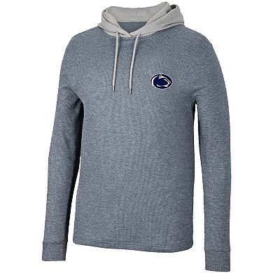 Men's Colosseum Navy Penn State Nittany Lions Ballot Waffle-Knit Thermal Long Sleeve Hoodie T-Shirt