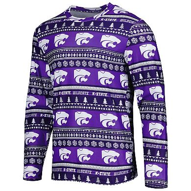 Men's Concepts Sport Purple Kansas State Wildcats Swivel Long Sleeve T-Shirt & Pants Sleep Set