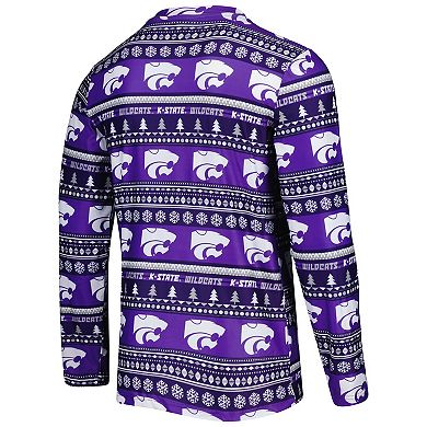 Men's Concepts Sport Purple Kansas State Wildcats Swivel Long Sleeve T-Shirt & Pants Sleep Set