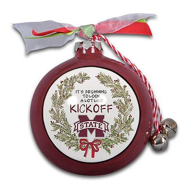 Mississippi State Bulldogs Wreath Kickoff Painted Ornament