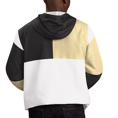 Men's G-III Sports by Carl Banks White/Black Army Black Knights College Fair Catch Half-Zip Hoodie