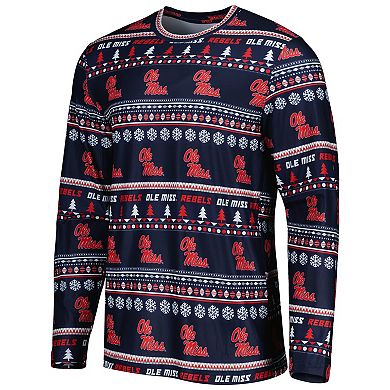 Men's Concepts Sport Navy Ole Miss Rebels Swivel Long Sleeve T-Shirt & Pants Sleep Set