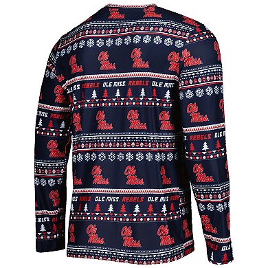 Men's Concepts Sport Navy Ole Miss Rebels Swivel Long Sleeve T-Shirt & Pants Sleep Set
