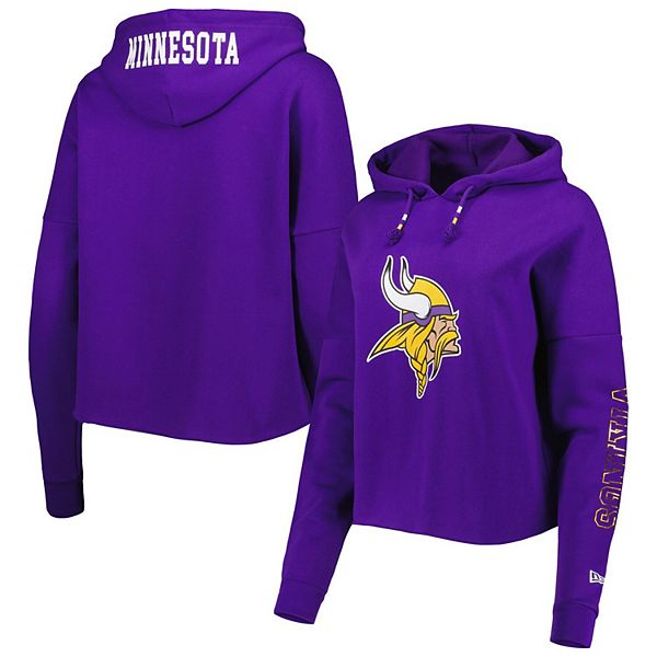 Women's New Era Purple Minnesota Vikings Foil Sleeve Pullover Hoodie