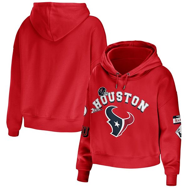 Buffalo Bills WEAR by Erin Andrews Women's Plus Size Modest Cropped  Pullover Hoodie - Red