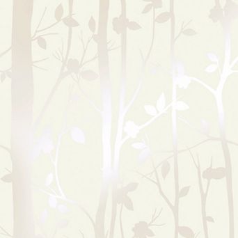 Laura Ashley Cottonwood Pearlescent White Wallpaper