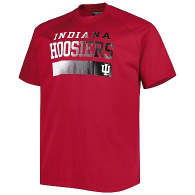 Men's Crimson Indiana Hoosiers Big & Tall Raglan T-Shirt