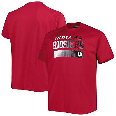 Men's Crimson Indiana Hoosiers Big & Tall Raglan T-Shirt