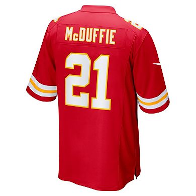 Men's Nike Trent McDuffie Red Kansas City Chiefs 2022 NFL Draft First Round Pick Game Jersey