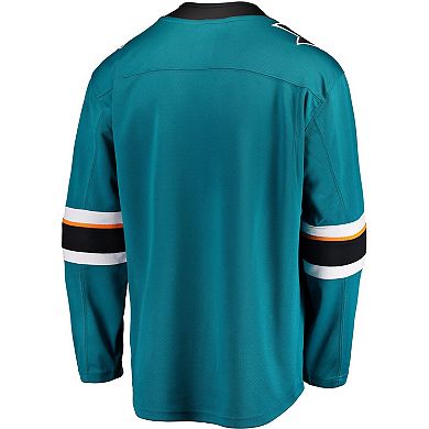 Men's Fanatics Branded Teal San Jose Sharks Breakaway Home Jersey